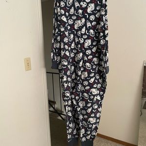 Hooded one piece pajamas